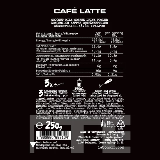 LABO NOIR CAFÉ LATTE Csontleves-alapú kollagén fehérje-250g 
